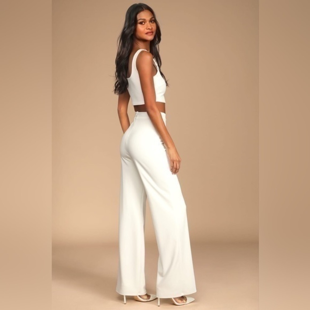Lulus Only Tonight Ivory Wide-Leg pants - Picture 3 of 6